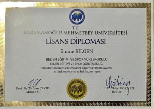 Emine Kökten - Üniversites Diploması